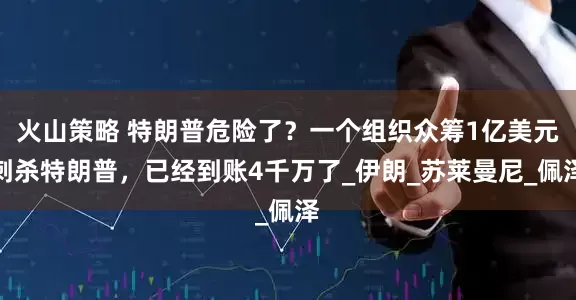 火山策略 特朗普危险了？一个组织众筹1亿美元刺杀特朗普，已经到账4千万了_伊朗_苏莱曼尼_佩泽